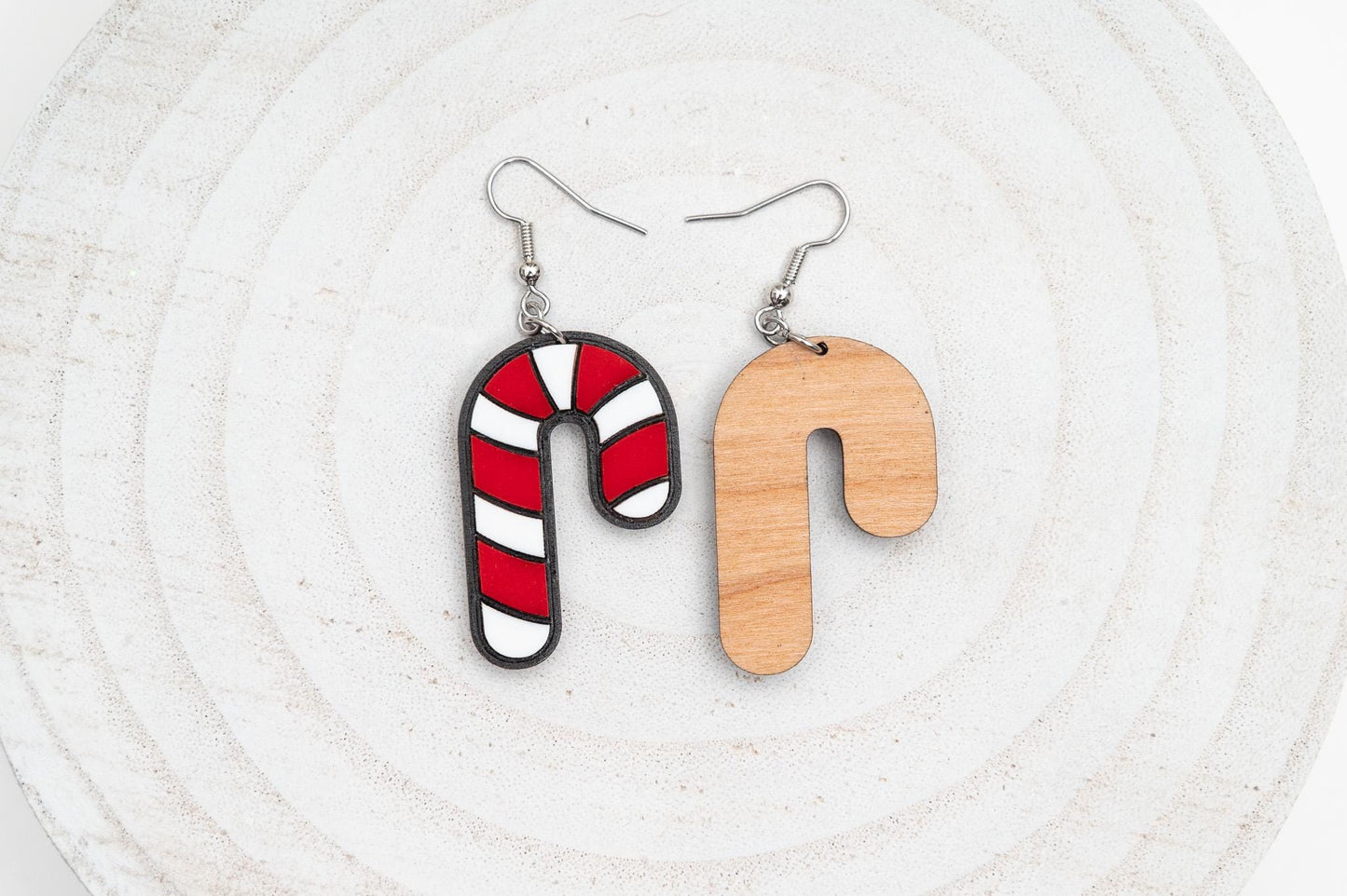 Candy Cane Earrings, Layered Earrings