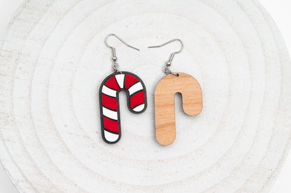 Candy Cane Earrings, Layered Earrings