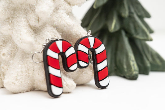 Candy Cane Earrings, Layered Earrings