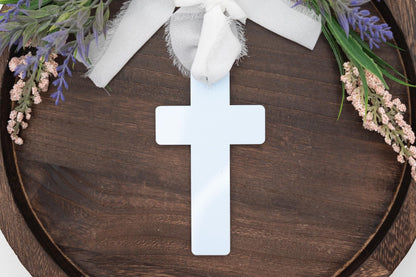 Personalized Easter Basket Cross – Engraved Wood & Acrylic Keepsake