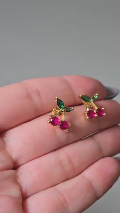 Cute Cherry Stud Earrings