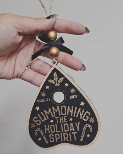 Summoning The Hoiday Spirit Ouija Planchette Christmas Ornament