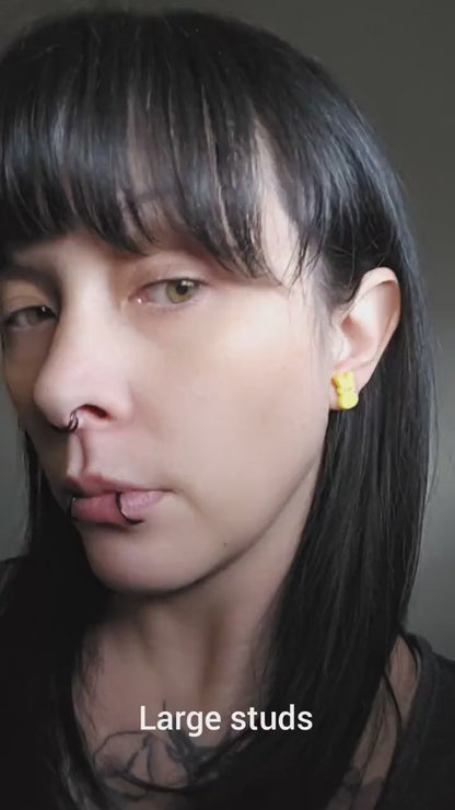 Pastel Easter Peep Stud Earrings- Easter Earrings- Bunny Peep studs for kids